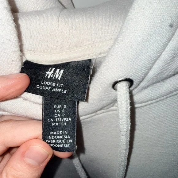 H&M Cream Loose-Fit Hoodie with Drawstring - Picture 2 of 2